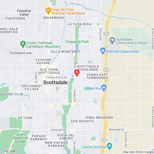 Better Health Solutions LLC location map: 8040 E Indian School Rd Suite 100, Scottsdale, Arizona